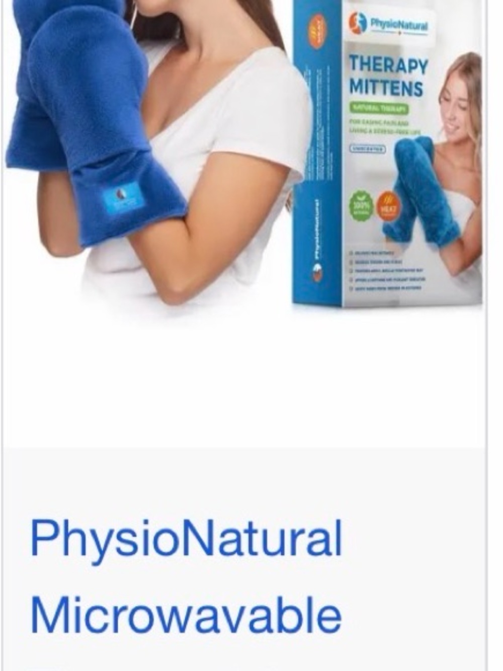Blue Microwavable Therapy Mittens Lavender